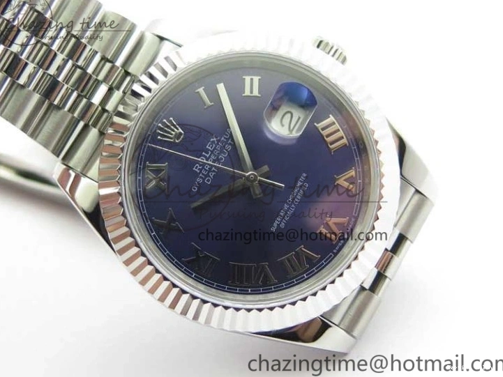0203 ModernLook DateJust 41mm 126334 SS BP Maker 1:1 Best Edition New Version Blue Roman Dial on Jubilee Bracelet 3033
